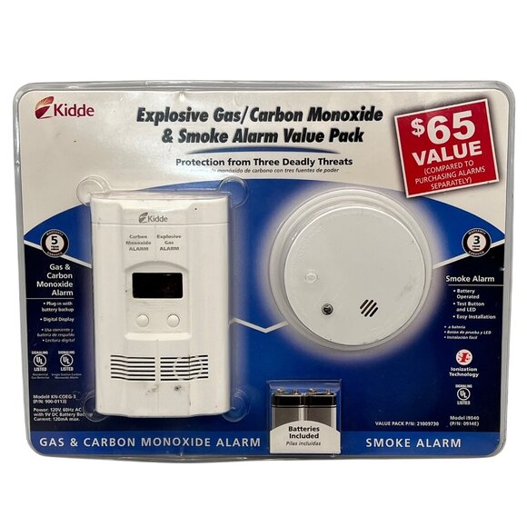 Kidde Explosive Gas Carbon Monoxide Smoke Alarm Value Pack Digital Display New - Picture 1 of 11